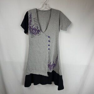 Journey Band Souvenir Tour Shirt Dress Womens XL 309 Designs Grey/Purple/Blk
